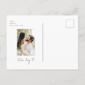 Carte Postale Mariage photo botanique blanc Sauvez notre date II (Dos)