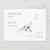 Carte Postale Mariage photo botanique blanc Sauvez notre date II (Devant)