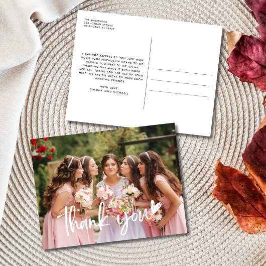 Carte Postale Mariage photo Bridesmaid Merci