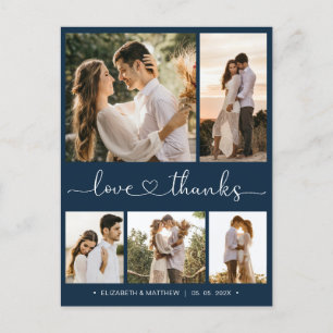 Carte postale Mariage photo Budget Marine 5 Merci