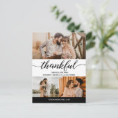 Carte Postale Mariage photo Classic Thankful Script 3 (Debout devant)