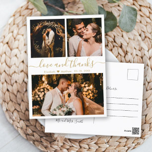 Carte Postale Mariage Photo Collage Amour et Merci Merci Po
