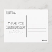 Carte Postale Mariage Photo Collage Merci (Dos)