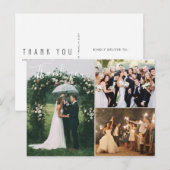 Carte Postale Mariage Photo Collage Merci Vierge Retour (Devant / Derrière)