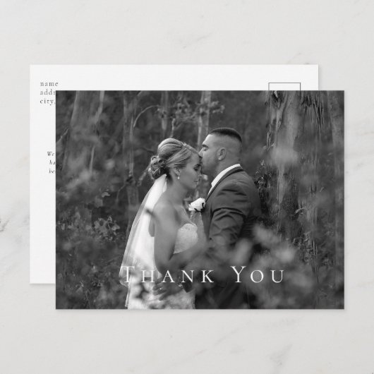 Carte postale Mariage photo Couple B/W (Devant / Derrière)