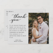 Carte Postale Mariage photo de la main moderne post Merci (Devant / Derrière)