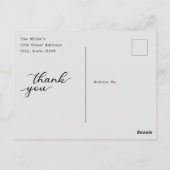 Carte Postale Mariage photo de la main moderne post Merci (Dos)