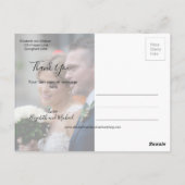 Carte Postale Mariage photo de Merci blanc Lettré (Dos)