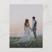 Carte Postale Mariage photo de Merci de script minime Whimsical (Devant)