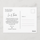 Carte postale Mariage photo de script budgétaire (Dos)