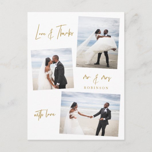 Carte postale Mariage photo de script budgétaire (Devant)