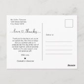 Carte postale Mariage photo de script budgétaire (Dos)