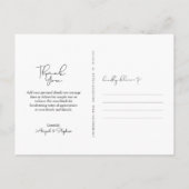 Carte Postale Mariage photo de script Love and Thanks (Dos)