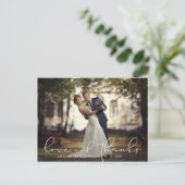 Carte Postale Mariage photo de script Love and Thanks (Debout devant)