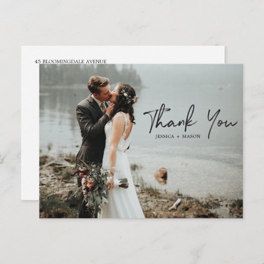 Carte postale Mariage photo de script main (Devant / Derrière)