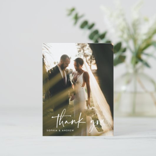 Carte postale Mariage photo de script moderne (Debout devant)