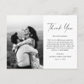 Carte Postale Mariage photo de script moderne Merci (Devant)