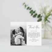 Carte Postale Mariage photo de script moderne Merci (Debout devant)