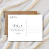 Carte Postale Mariage photo de script moderne Merci