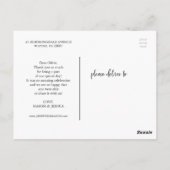Carte postale Mariage photo de script rustique (Dos)