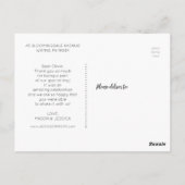Carte postale Mariage photo de script rustique (Dos)