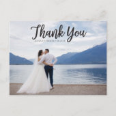 Carte postale Mariage photo de script rustique (Devant)