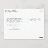 Carte Postale Mariage photo écologique simple Merci (Dos)