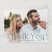 Carte Postale Mariage photo écologique simple Merci (Devant)