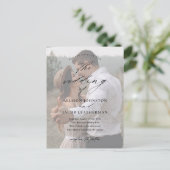 Carte Postale Mariage photo élégant QR Code (Debout devant)