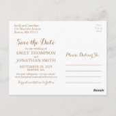 Carte Postale Mariage photo Feuille verte Enregistrer la date Ca (Dos)