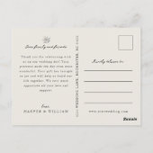 Carte Postale Mariage photo florale d'hiver merci (Dos)