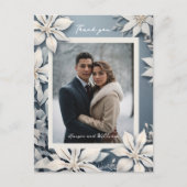 Carte Postale Mariage photo florale d'hiver merci (Devant)