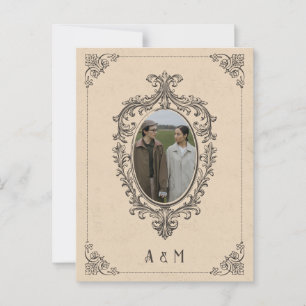 Carte Postale mariage photo gothique vintage