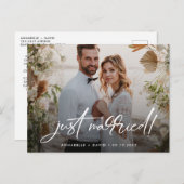 Carte postale Mariage photo juste marié (Devant / Derrière)