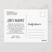 Carte postale Mariage photo Love and Merci (Dos)