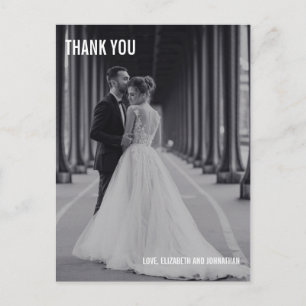 Carte postale Mariage photo Merci