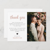 Carte postale mariage Photo Merci (Devant / Derrière)