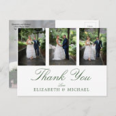 Carte Postale Mariage Photo Merci Élégant Moderne (Devant / Derrière)