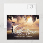 Carte Postale Mariage Photo Merci personnalisé (Devant / Derrière)