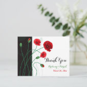 Carte postale mariage PHOTO Merci | Poppies rouges (Debout devant)