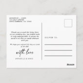 Carte postale Mariage photo minimaliste (Dos)