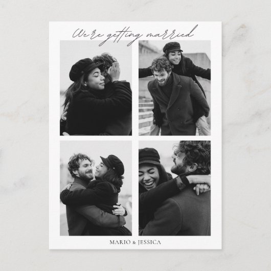 Carte Postale Mariage photo minimaliste esthétique (Devant)