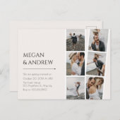 Carte Postale Mariage photo minimaliste moderne (Devant / Derrière)