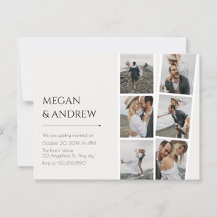 Carte Postale Mariage photo minimaliste moderne