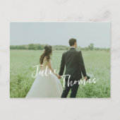 Carte Postale Mariage photo minimaliste moderne (Devant)