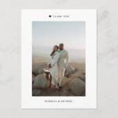 Carte Postale Mariage photo minimaliste moderne Merci (Devant)