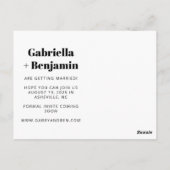 Carte Postale Mariage photo minimaliste simple (Dos)