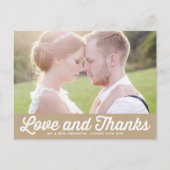 Carte Postale Mariage photo papier Kraft Retro Script (Devant)