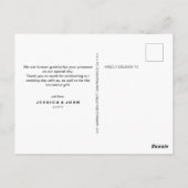 Carte Postale Mariage photo pour toujours Grateful Script Merci (Dos)