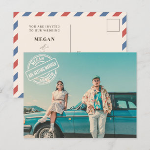 Carte Postale mariage photo retro vintage